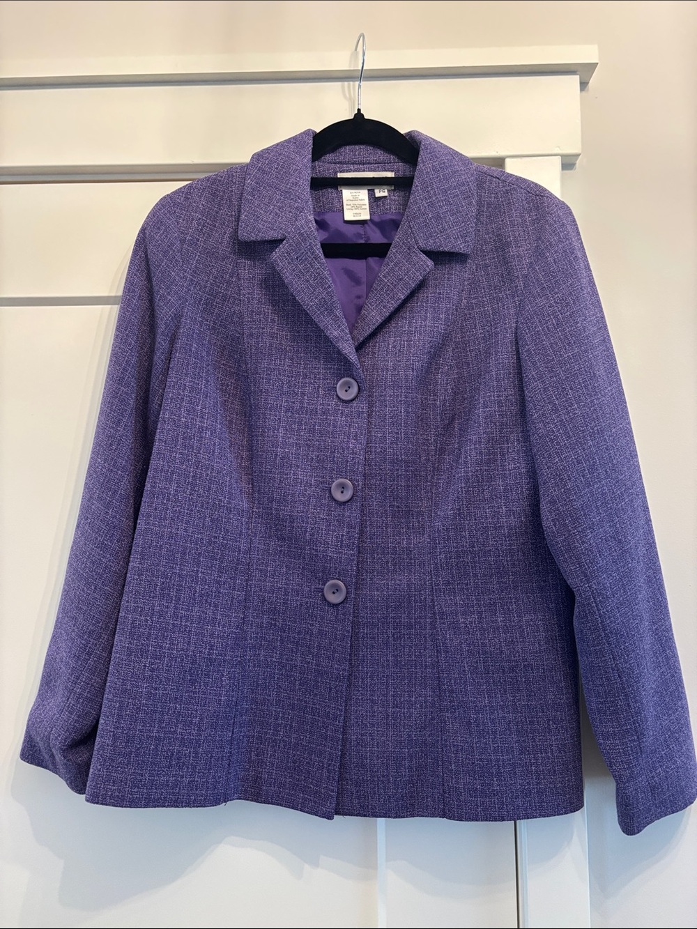 Vintage Beautiful Coldwater Creek Purple Textured Button-Front Blazer